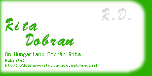 rita dobran business card